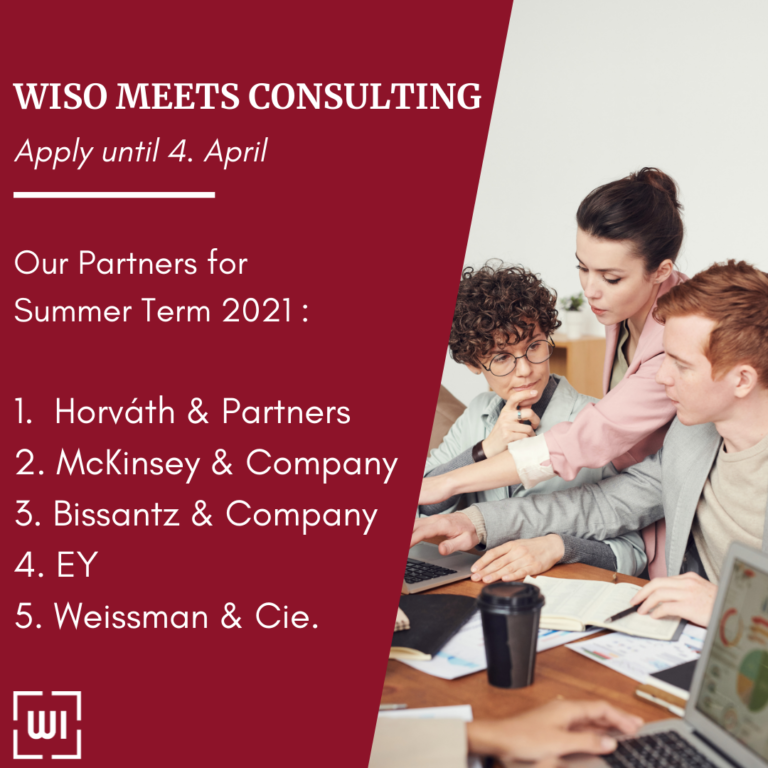 WISO Meets Consulting: Lineup der Partnerunternehmen steht fest